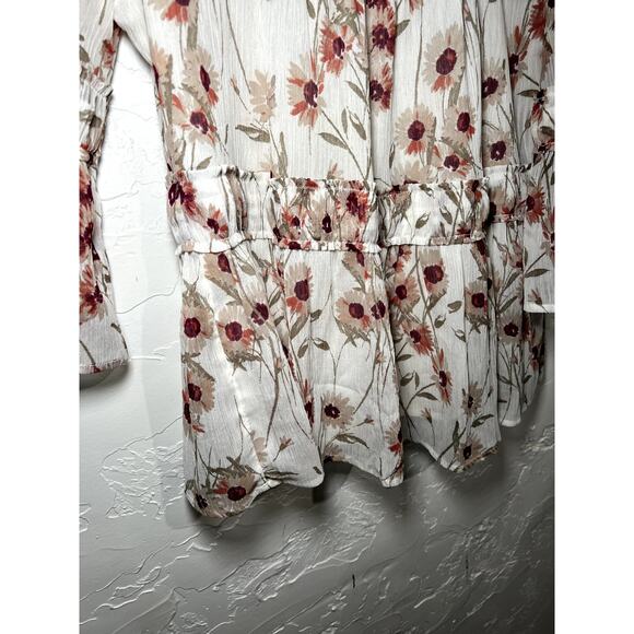 Lucky Brand floral ruffle boho chic blouse womens XS‎ cottagecore flowy prairie - Picture 4 of 10